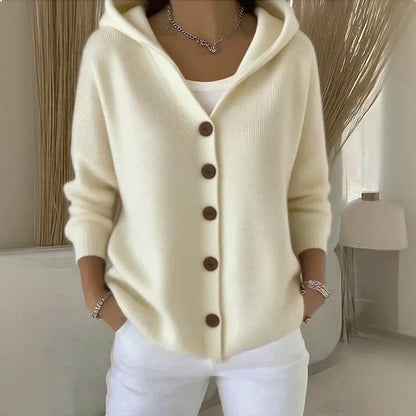 Sidonie | Gilet en Maille à Capuche Évasé
