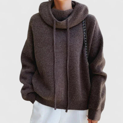 Geneviève | Pull Douillet Col Haut à Capuche