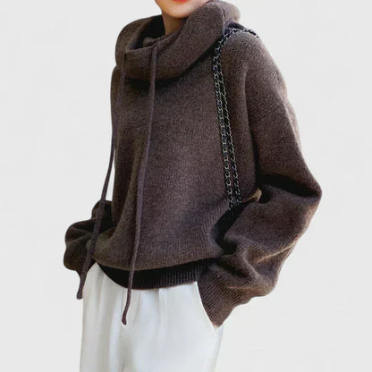Geneviève | Pull Douillet Col Haut à Capuche