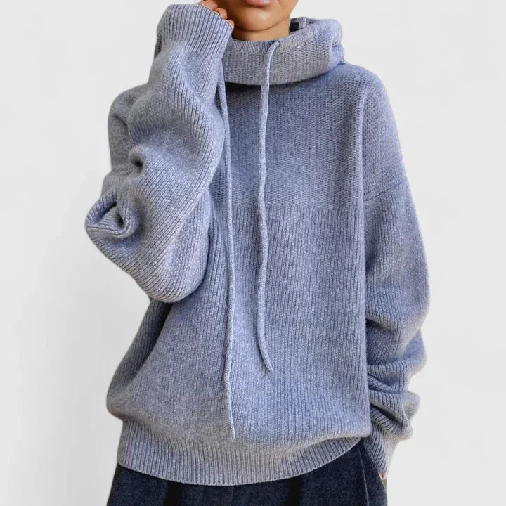 Geneviève | Pull Douillet Col Haut à Capuche