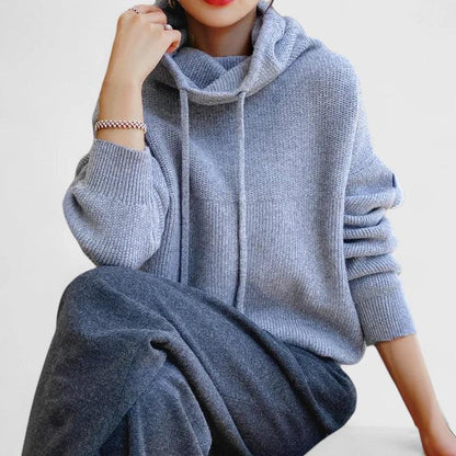 Geneviève | Pull Douillet Col Haut à Capuche