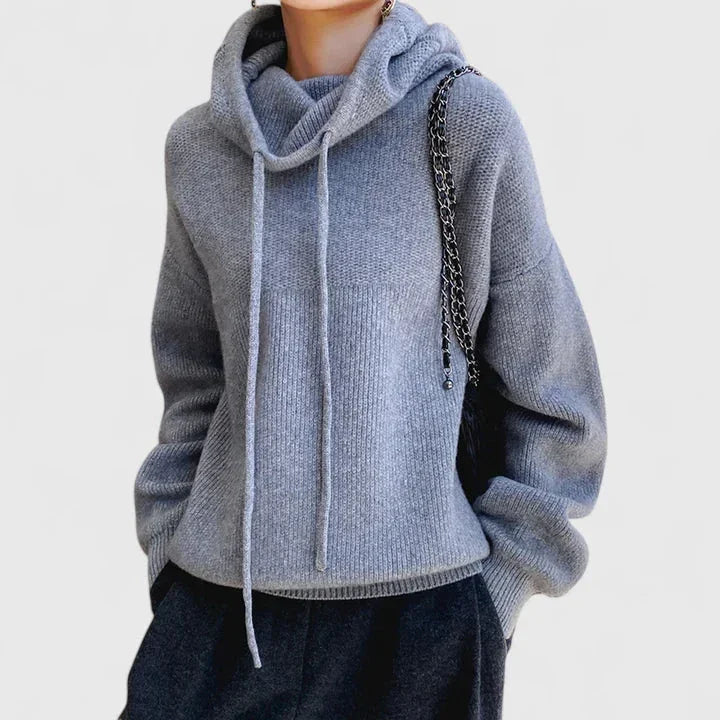 Geneviève | Pull Douillet Col Haut à Capuche
