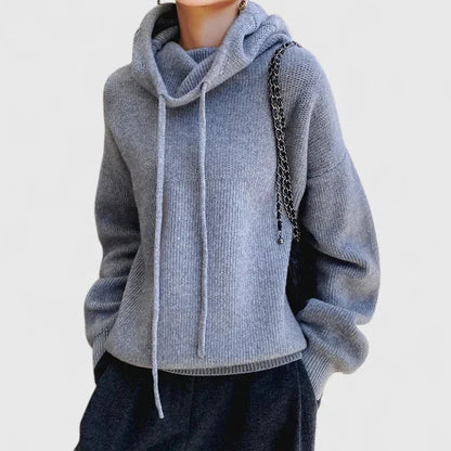Geneviève | Pull Douillet Col Haut à Capuche