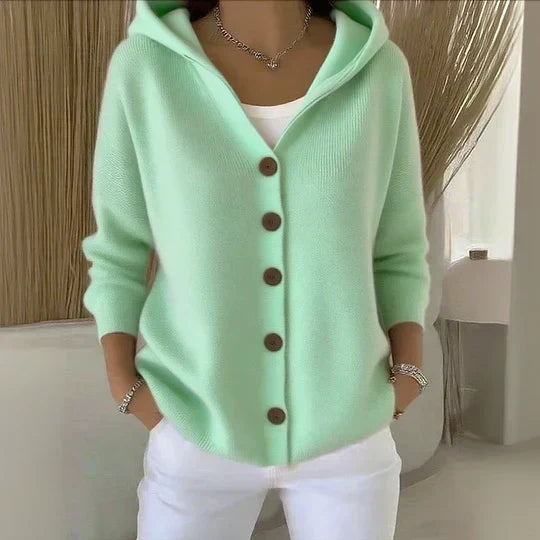 Sidonie | Gilet en Maille à Capuche Évasé