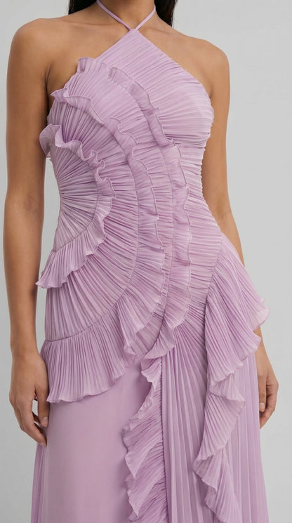 Isabelle | Robe Plissée Asymétrique Côte d'Azur