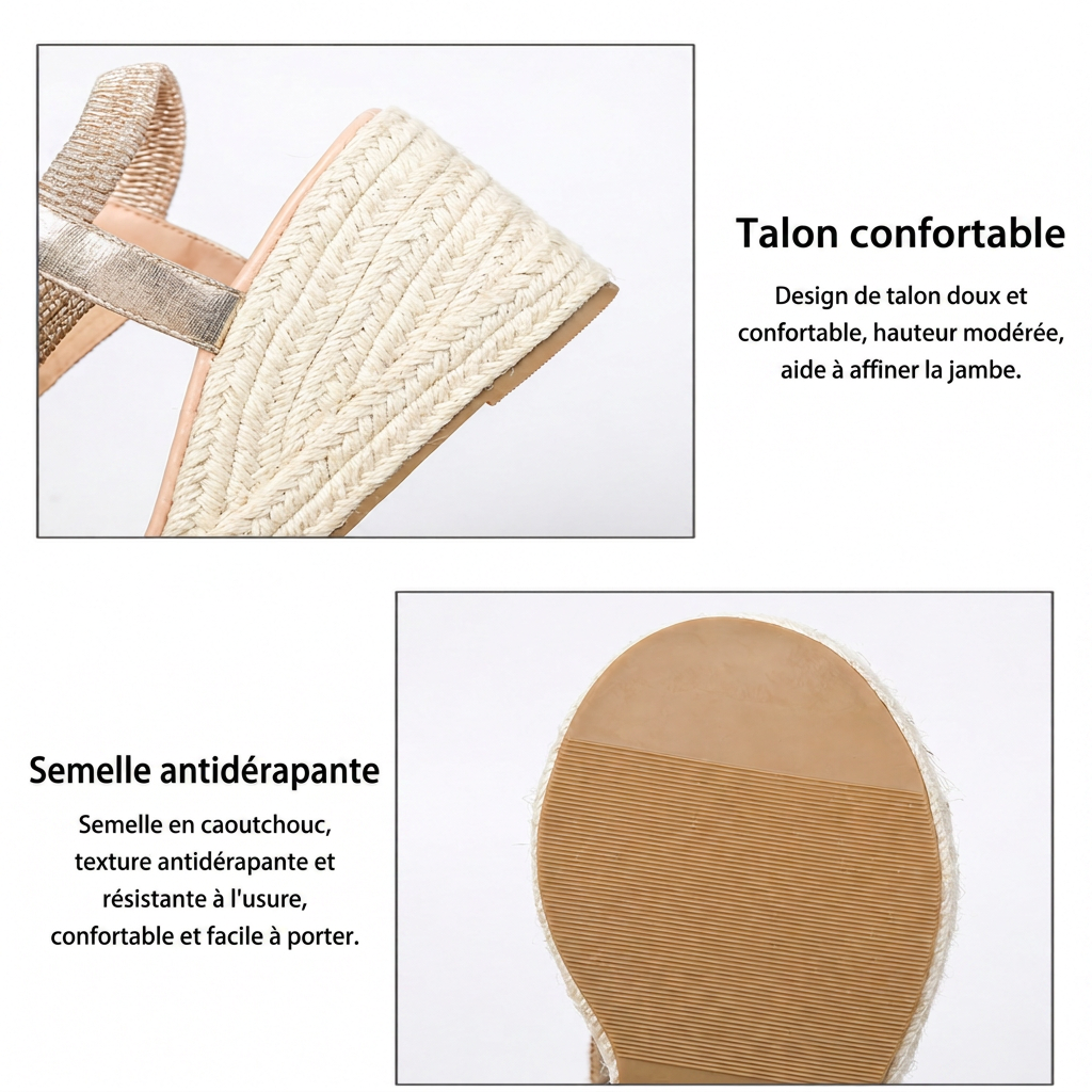 Sandales Compensées Tressées à la Main