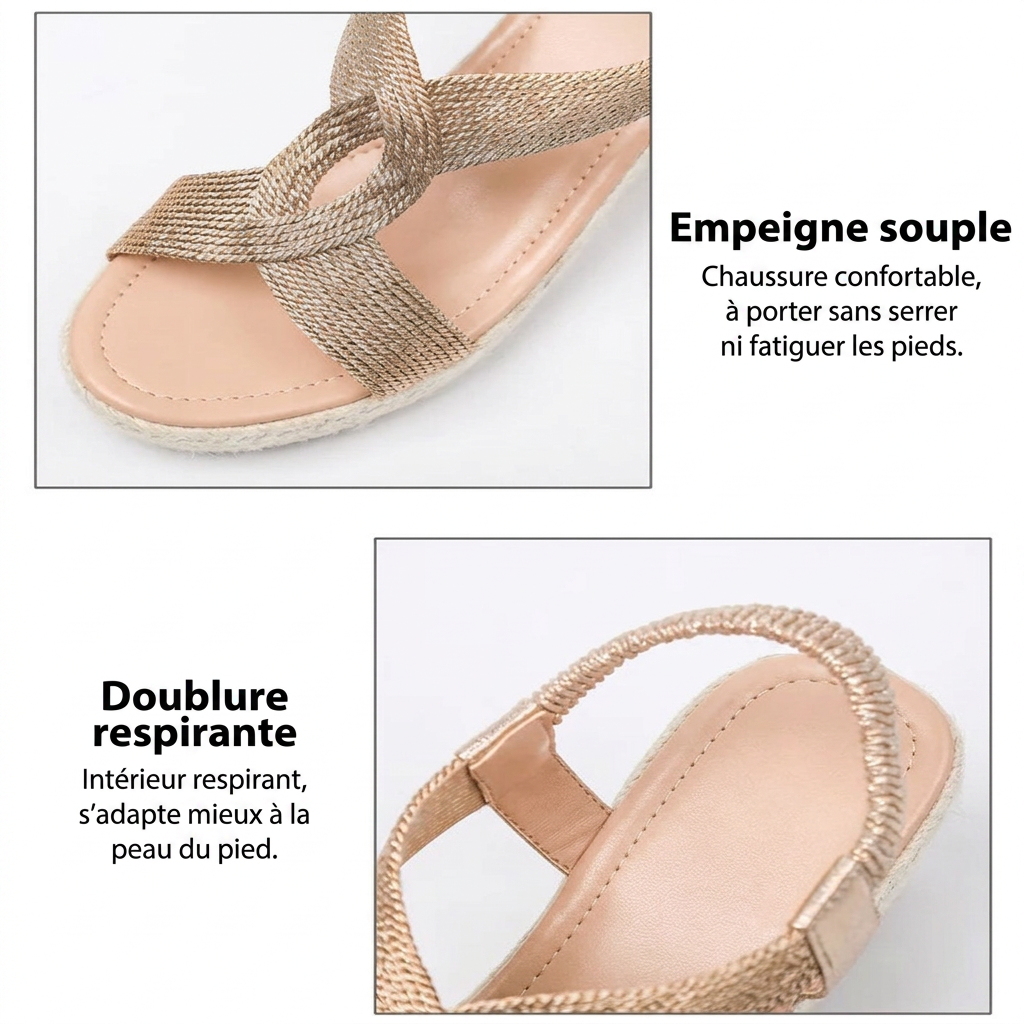 Sandales Compensées Tressées à la Main