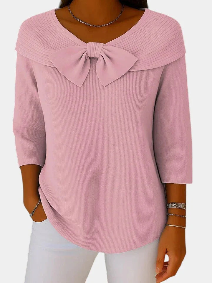 Perrine | Pull Chaud à Nœud Romantique