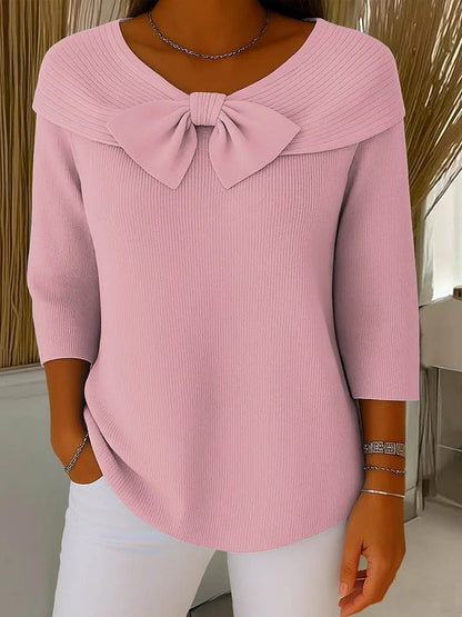 Lucienne | Pull Côtelé à Nœud