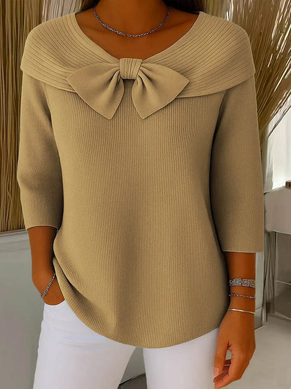 Lucienne | Pull Côtelé à Nœud