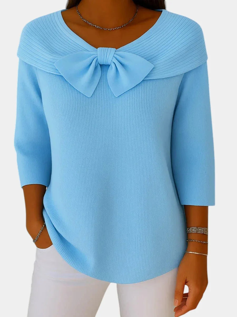Perrine | Pull Chaud à Nœud Romantique