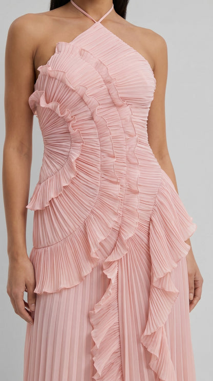 Isabelle | Robe Plissée Asymétrique Côte d'Azur