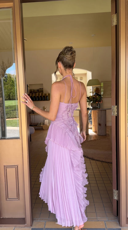 Isabelle | Robe Plissée Asymétrique Côte d'Azur