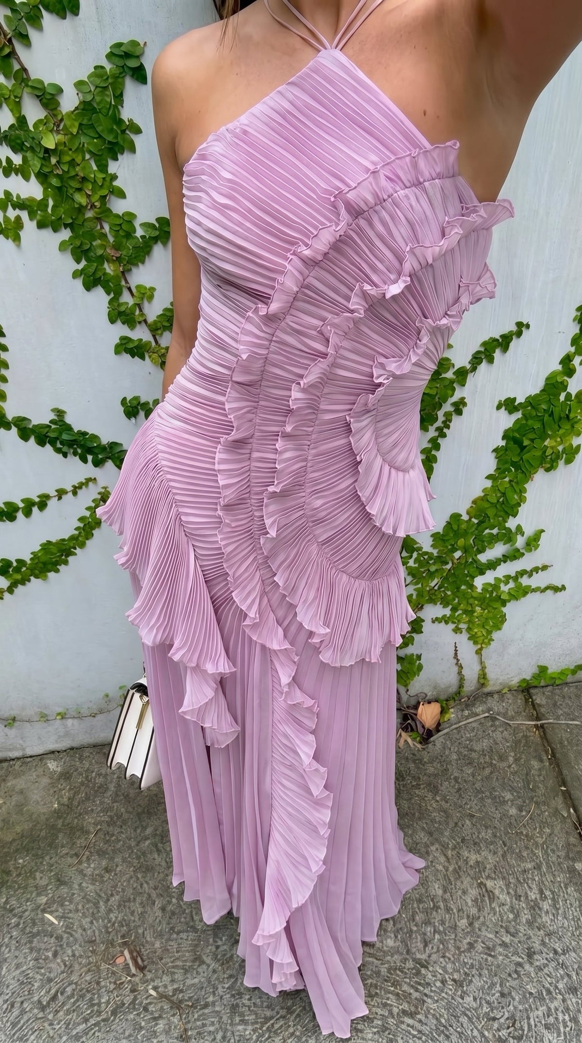 Isabelle | Robe Plissée Asymétrique Côte d'Azur