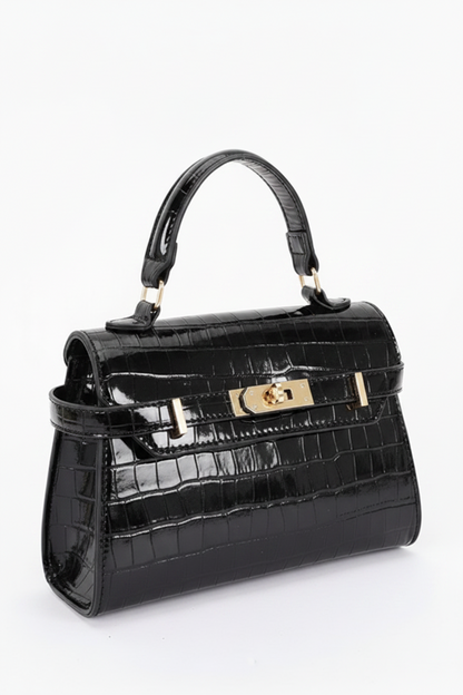 Charlotte | Sac Effet Croco à Anse et Bandoulière