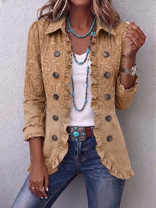 Bernadette | Veste Motif en Relief à Volants