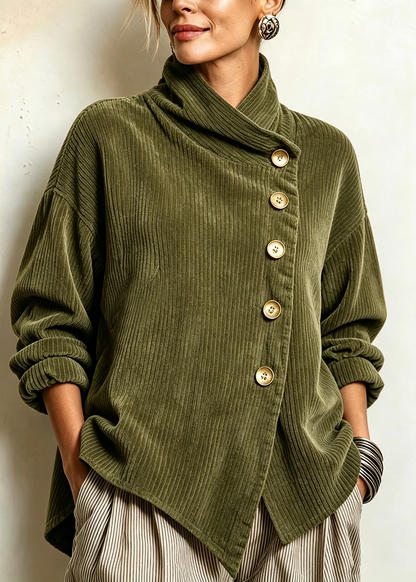 Apolline | Veste Asymétrique à Col Montant